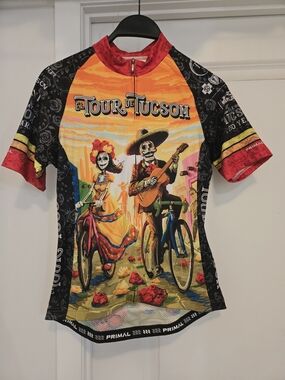 El Tour de Tucson Unisex  Orange & Black Short Sleeve Cycling Jersey